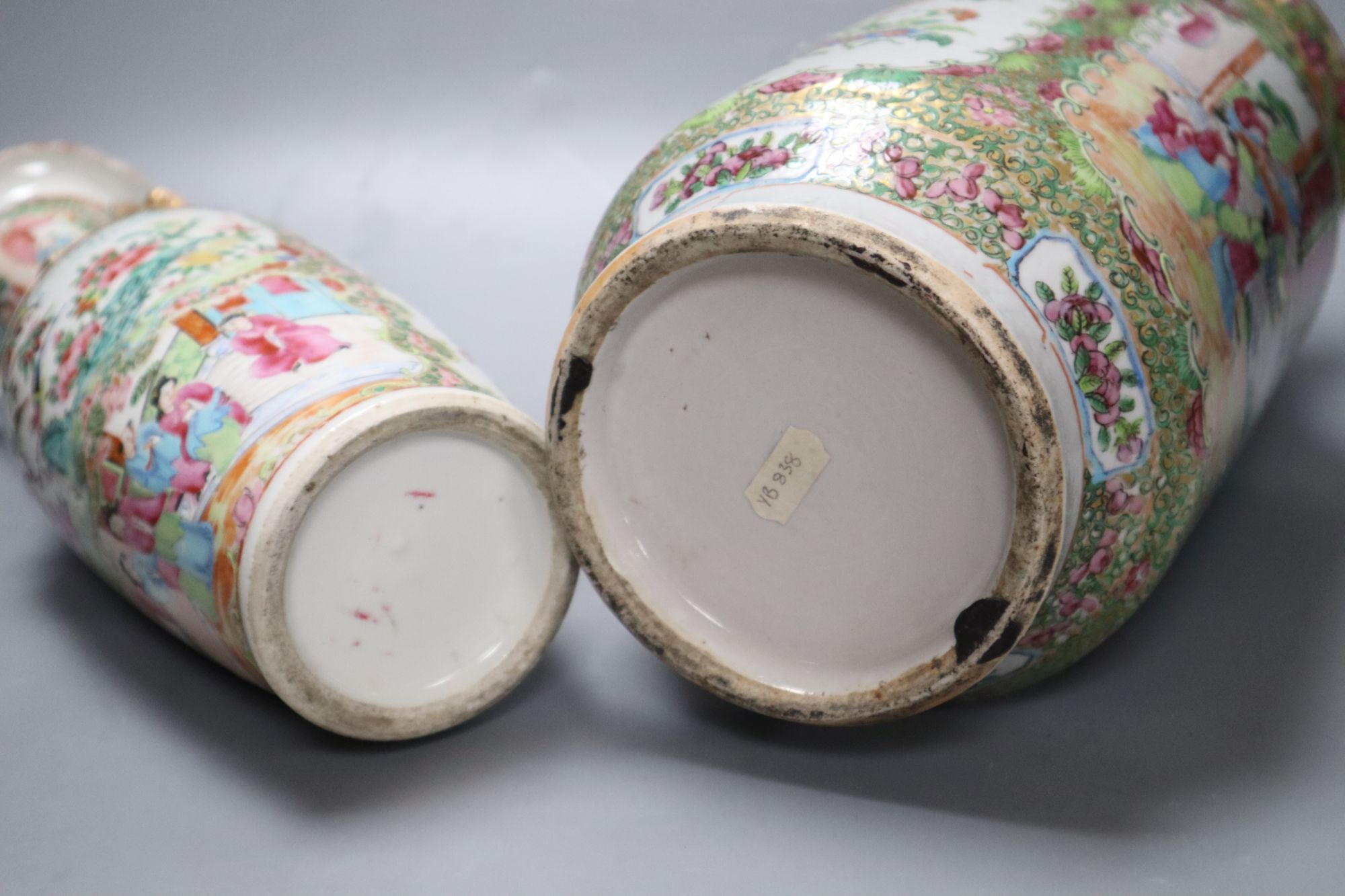 Two Chinese famille rose vases, late 19th century